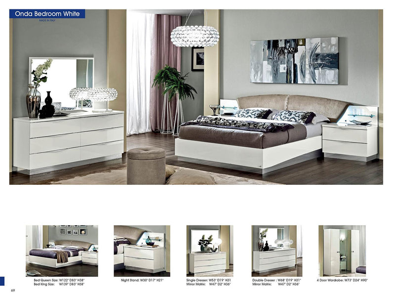 ESF Furniture Onda Double Dresser in White
