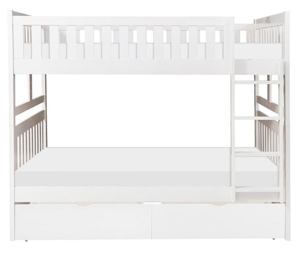 Homelegance Galen Full/Full Bunk Bed w/ Storage Boxes in White B2053FFW-1*T image