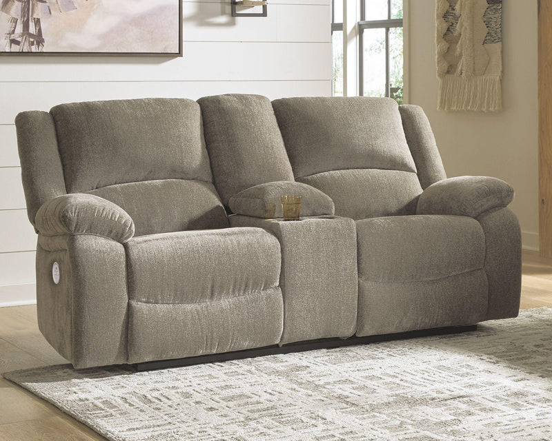 Draycoll - Dbl Rec Pwr Loveseat W/console