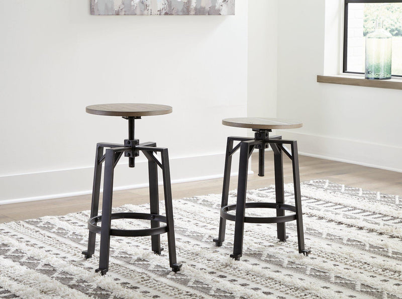 Lesterton Light Brown/Black Counter Height Stool