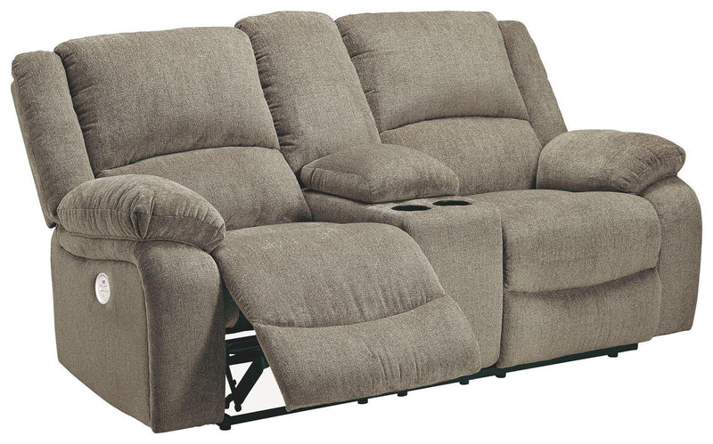 Draycoll - Dbl Rec Pwr Loveseat W/console