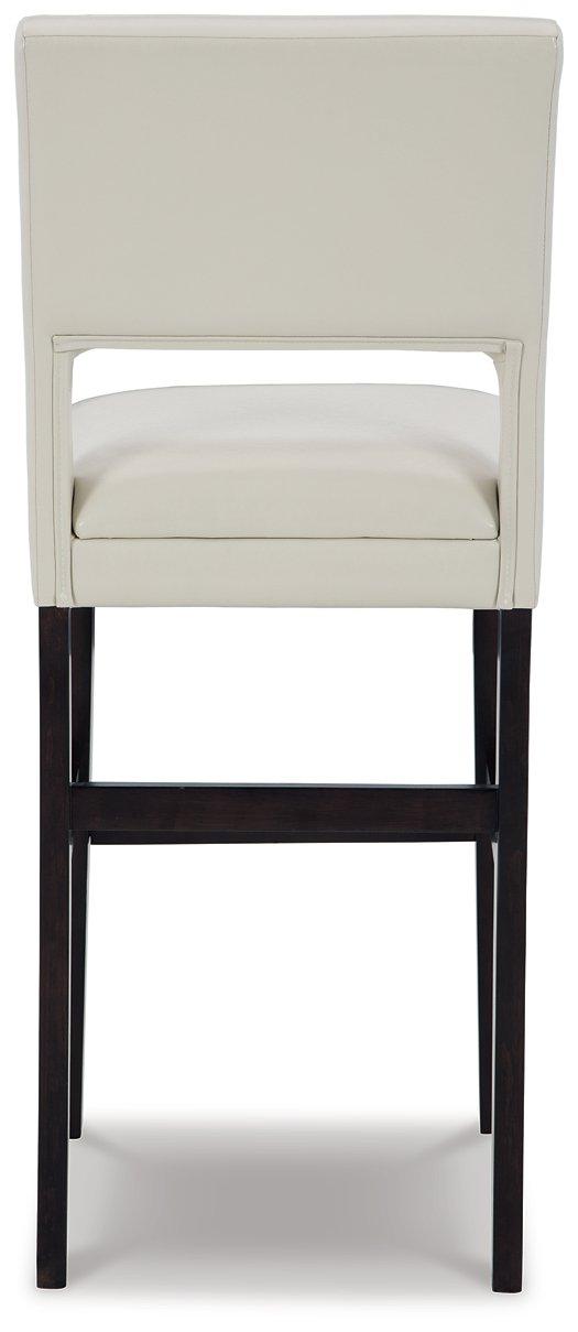 Leektree Ivory/Brown Bar Height Bar Stool (Set of 2)