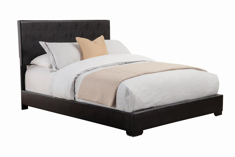 Conner Casual Black Upholstered Queen Bed