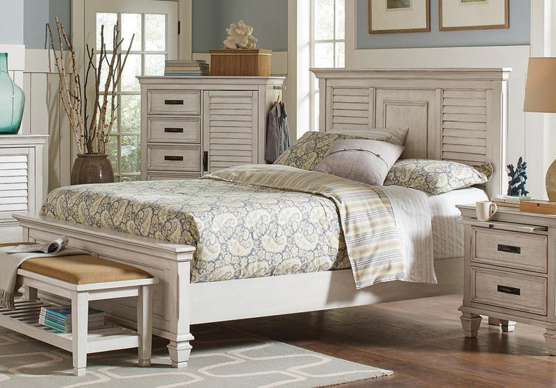 Franco Antique White California King Bed