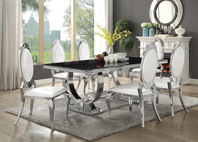 Antoine Hollywood Glam Silver Dining Table