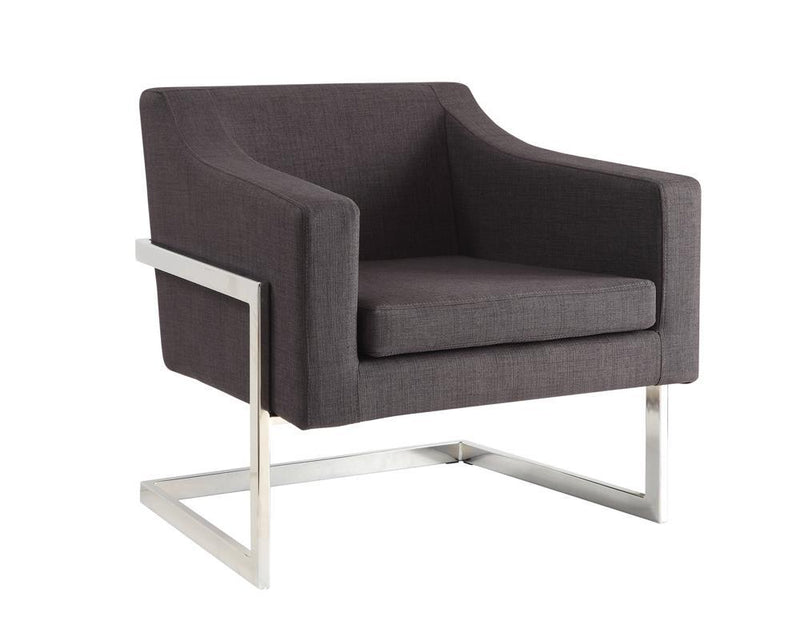 G902530 Contemporary Grey and Chrome Accent Chair