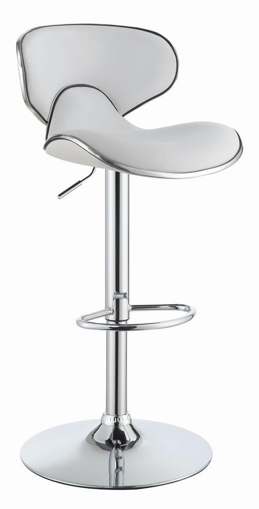 G120389 Contemporary White Adjustable Bar Stool