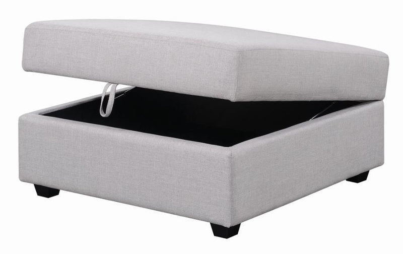 Cambria Square Storage Ottoman Grey