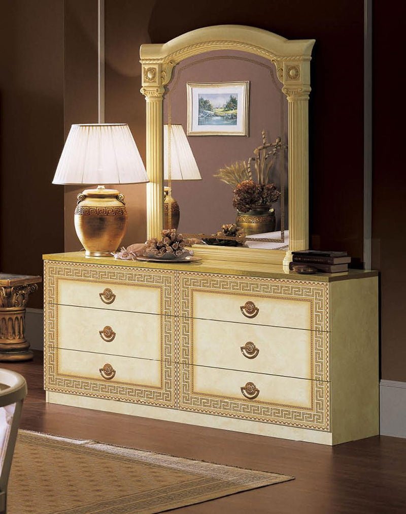 ESF Furniture Aida Mirror in Ivory w/ Gold