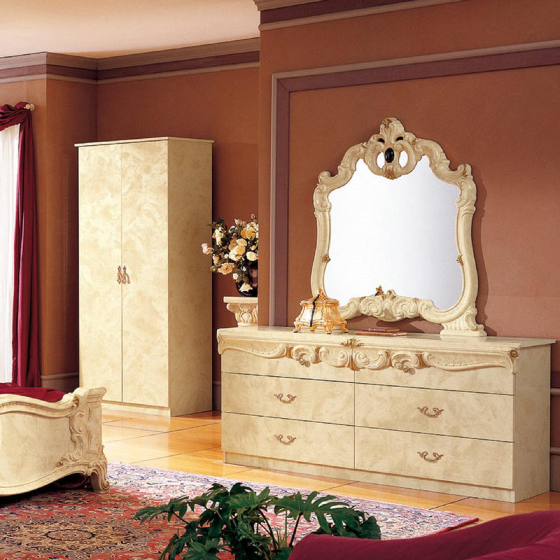 ESF Furniture Barocco Double Dresser in Ivory