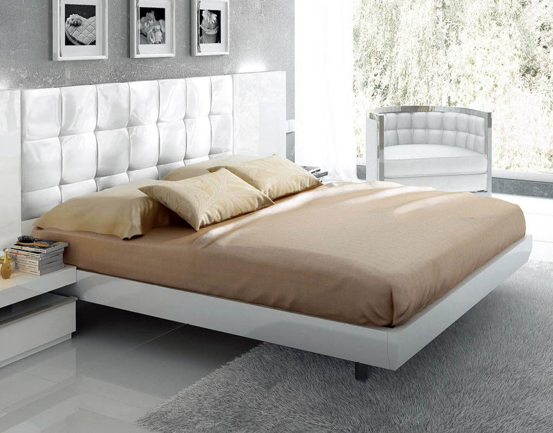 ESF Furniture Granada King Platform with Storage Bed in White