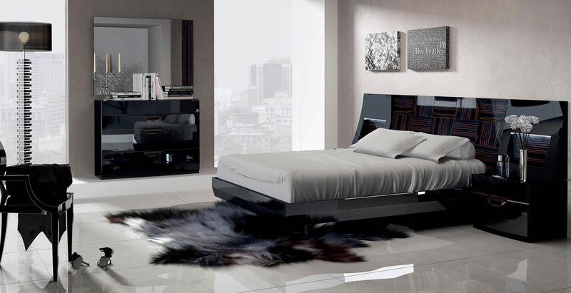 ESF Furniture Marbella King Platform Bed in Black