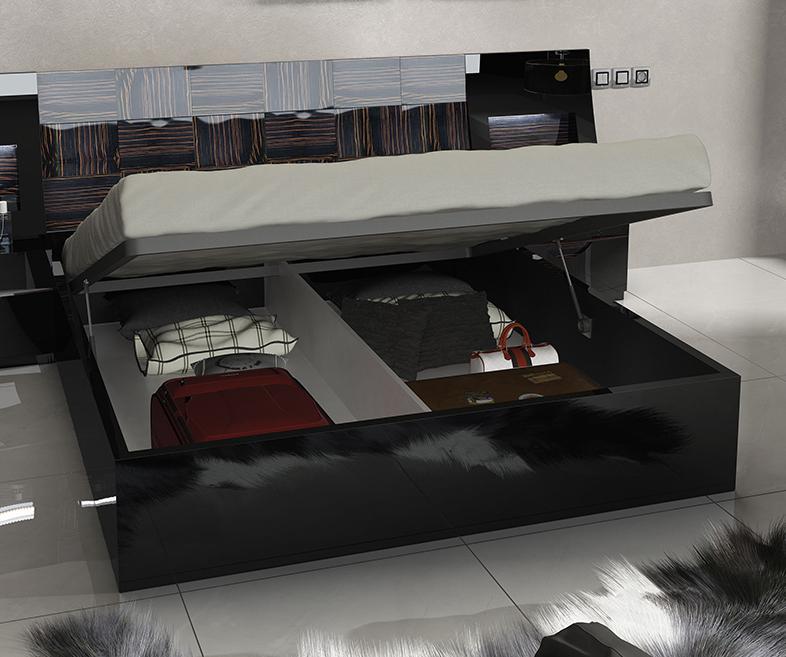 ESF Furniture Marbella Queen Platform with Storage Bed in Black