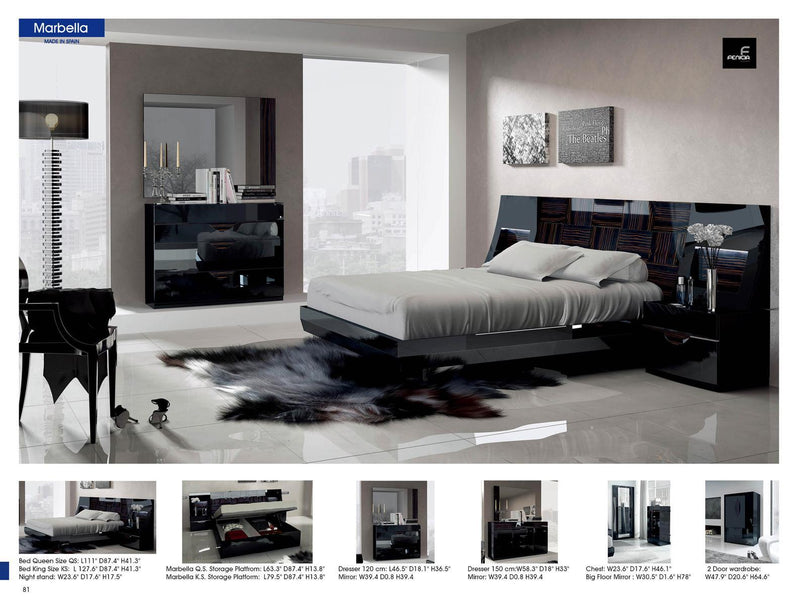 ESF Furniture Marbella Dresser 150 in Black