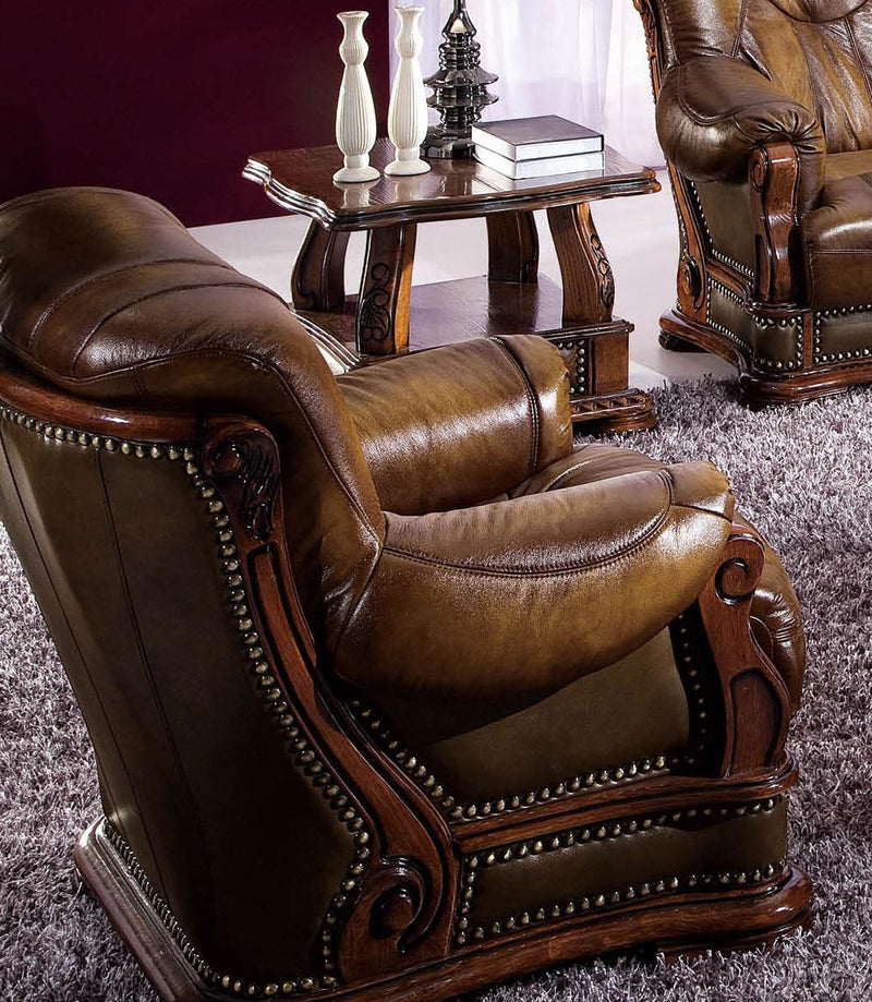 ESF Furniture Oakman Living Room Chair in Rich Brown