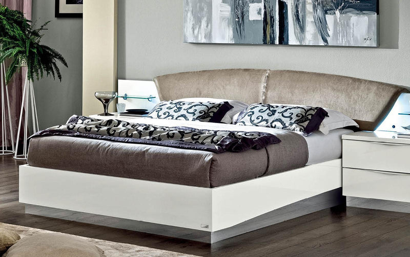 ESF Furniture Onda Queen Platform Bed in White
