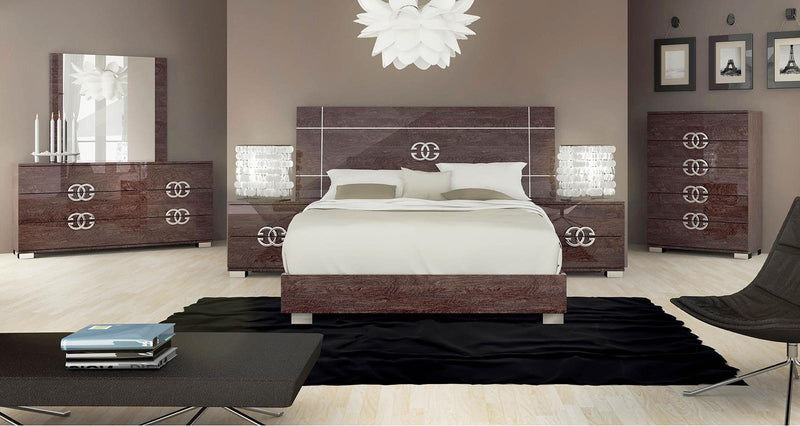 ESF Furniture Prestige Classic King Sleigh Bed in Cognac Birch