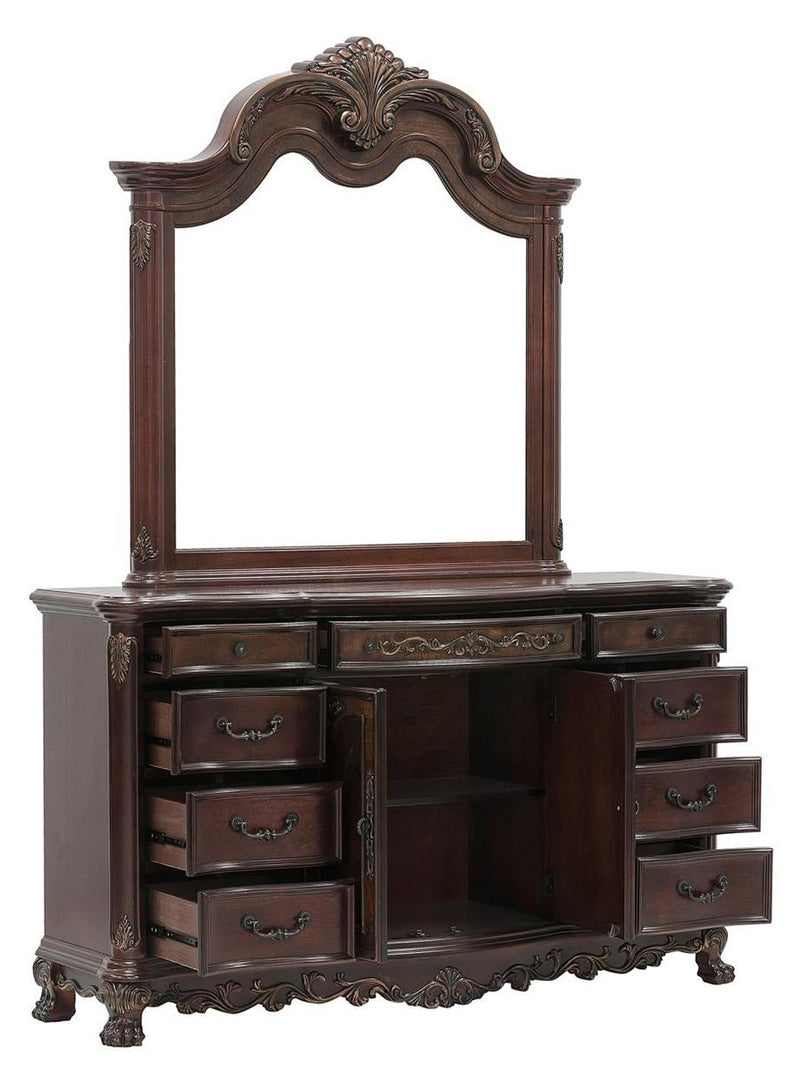 Homelegance Deryn Park 9 Drawer Dresser in Cherry 2243-5