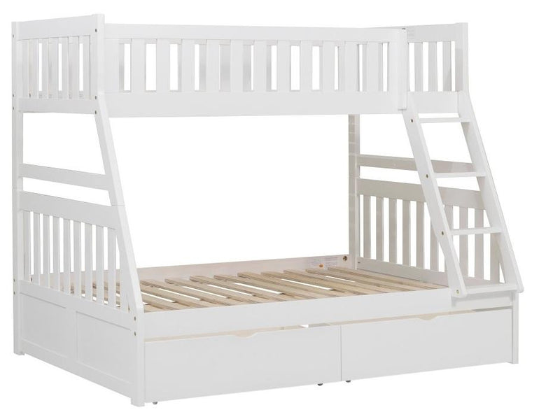 Homelegance Galen Twin/Full Bunk Bed w/ Storage Boxes in White B2053TFW-1*T