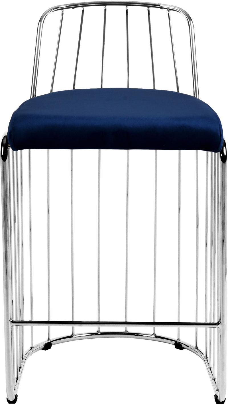 Gio Navy Velvet Stool