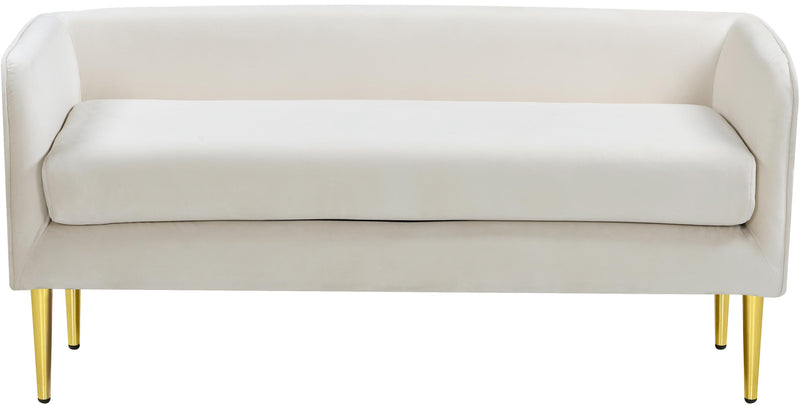 Audrey Cream Velvet Bench