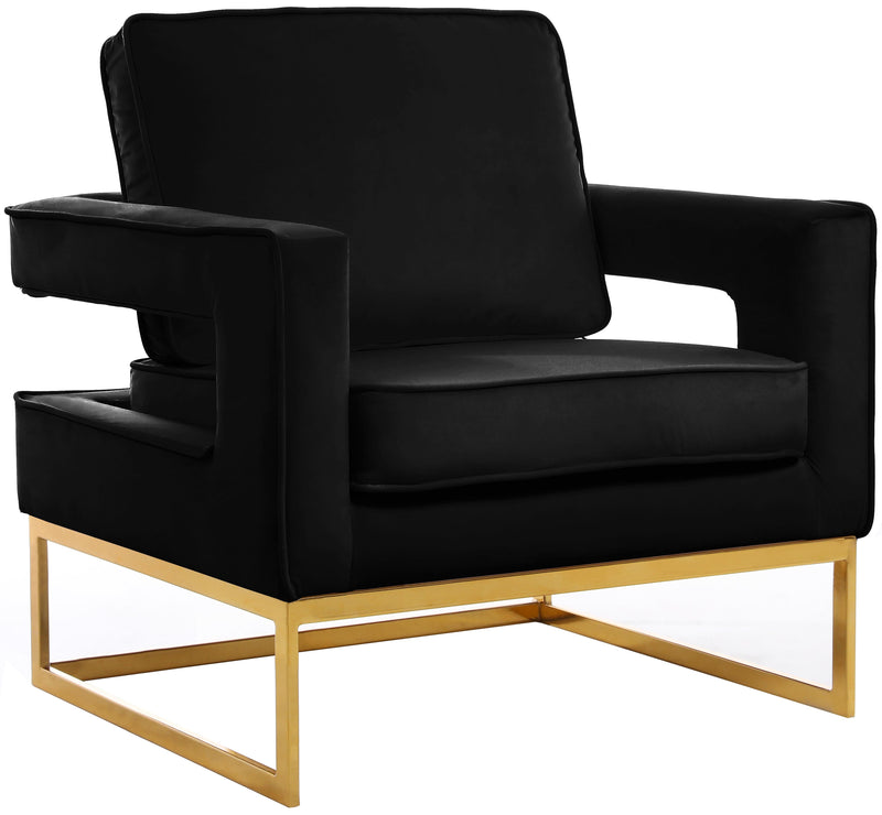 Noah Black Velvet Accent Chair