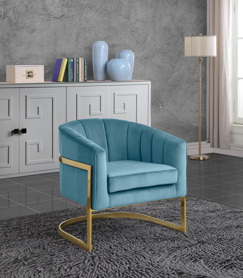 Carter Aqua Velvet Accent Chair