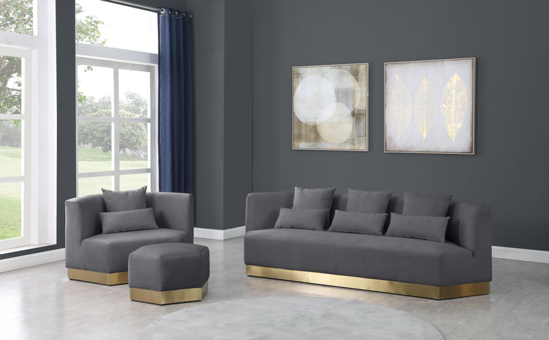 Marquis Grey Velvet Sofa