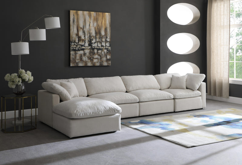 Plush Cream Velvet Standard Cloud Modular Sectional