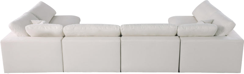 Plush Cream Velvet Standard Cloud Modular Sectional