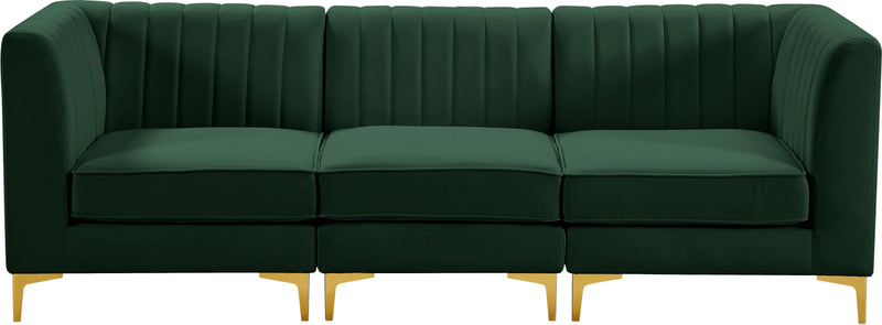 Alina Green Velvet Modular Sectional