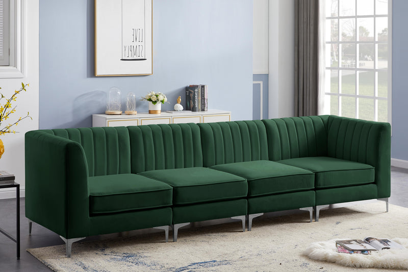 Alina Green Velvet Modular Sectional