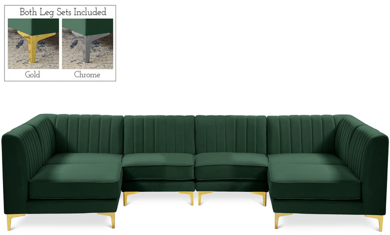 Alina Green Velvet Modular Sectional