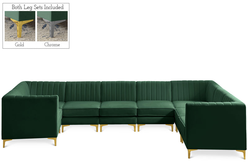 Alina Green Velvet Modular Sectional