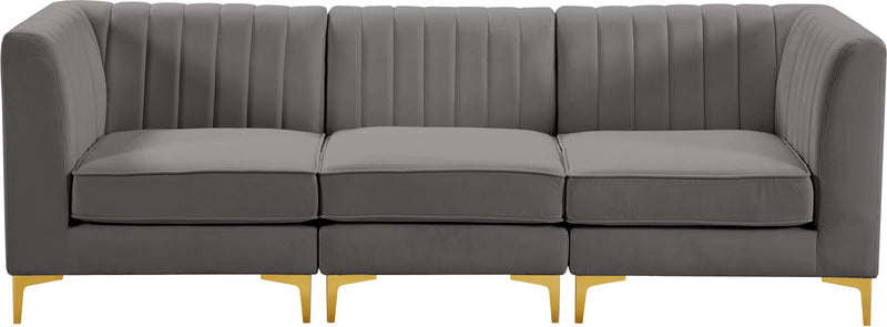 Alina Grey Velvet Modular Sofa