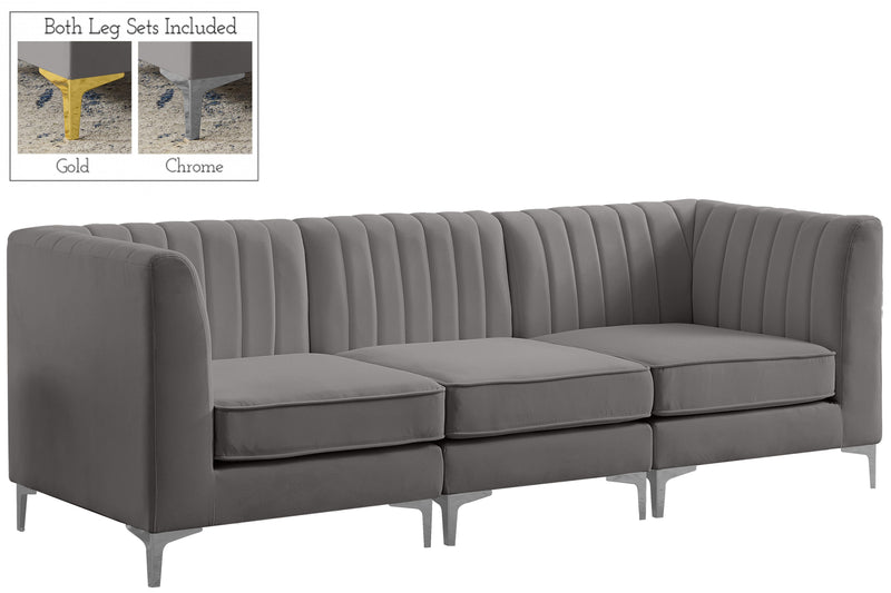 Alina Grey Velvet Modular Sofa