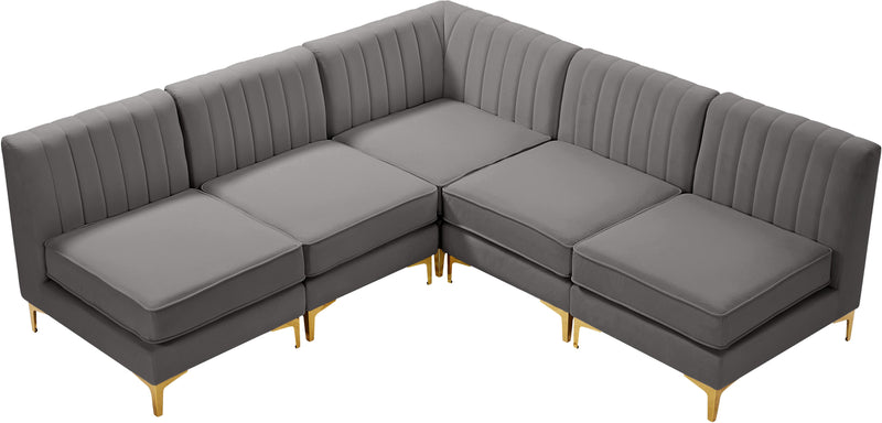 Alina Grey Velvet Modular Sectional