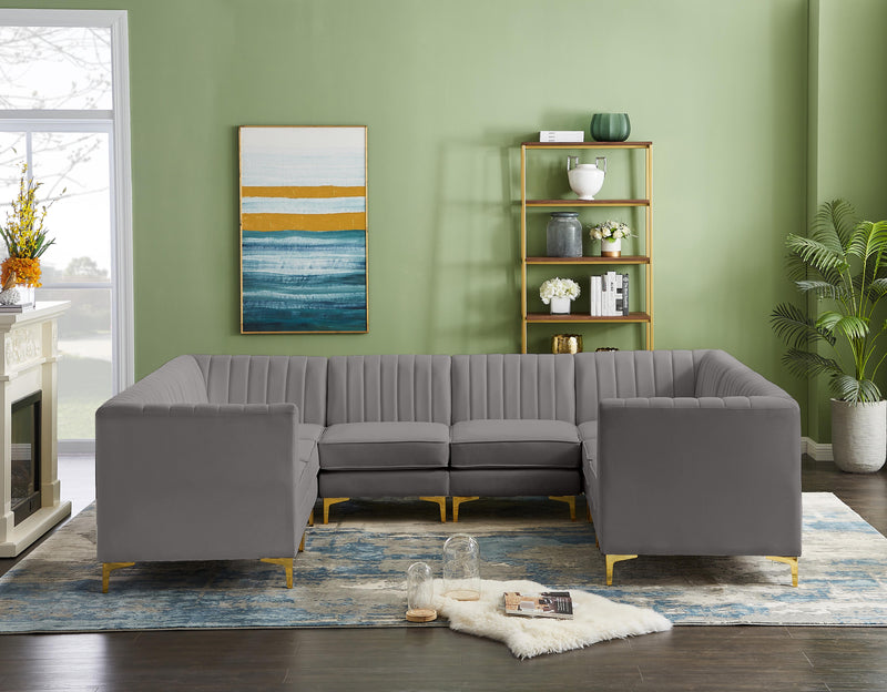 Alina Grey Velvet Modular Sectional