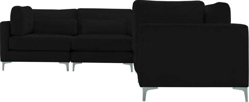 Julia Black Velvet Modular Sectional (5 Boxes)