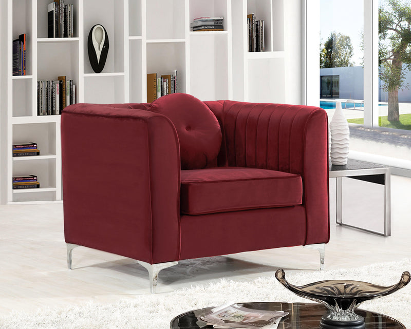 Isabelle Burgundy Velvet Chair