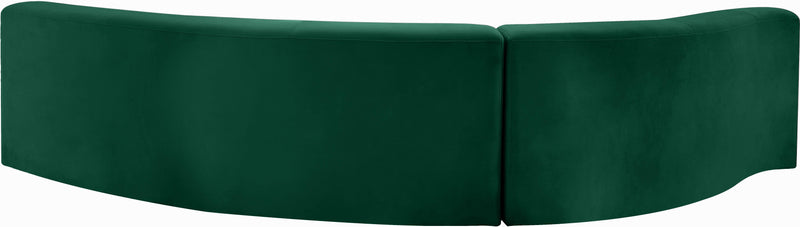 Curl Green Velvet 2pc. Sectional