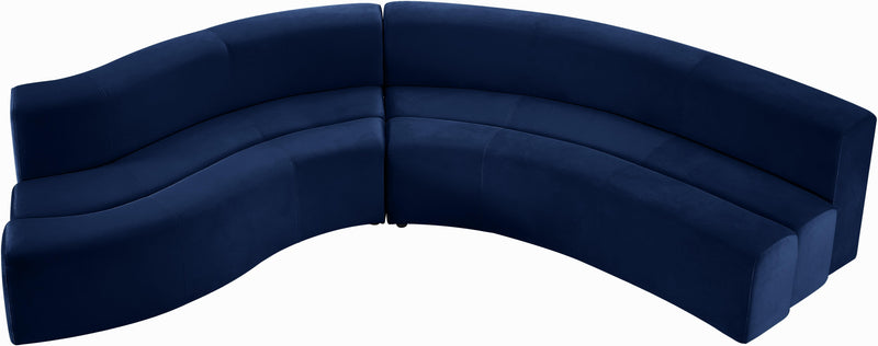 Curl Navy Velvet 2pc. Sectional