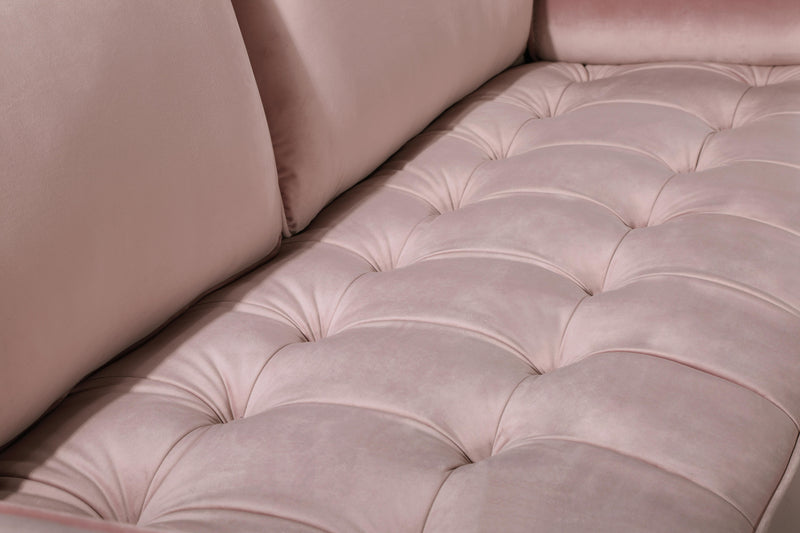 Emily Pink Velvet Loveseat