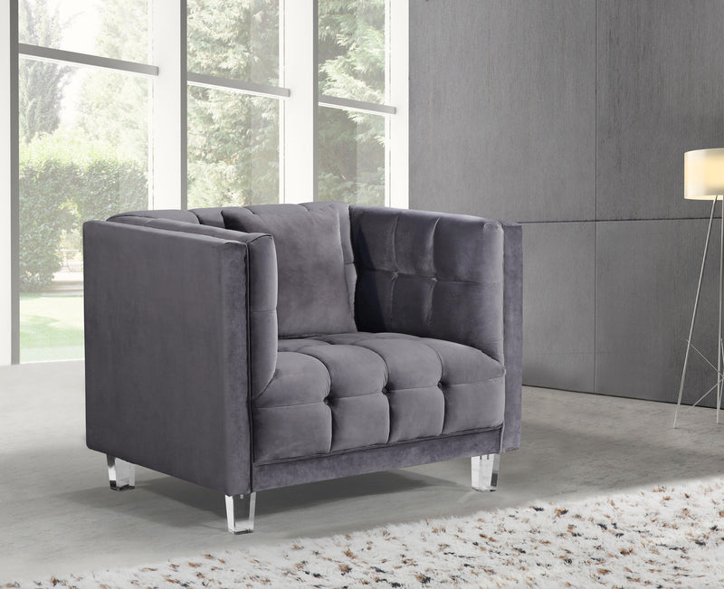 Mariel Grey Velvet Chair