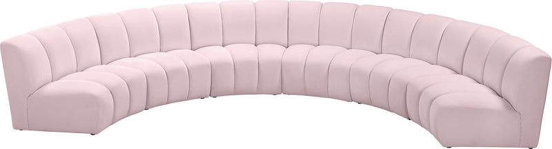 Infinity Pink Velvet 6pc. Modular Sectional