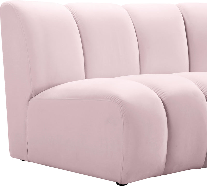 Infinity Pink Velvet 5pc. Modular Sectional