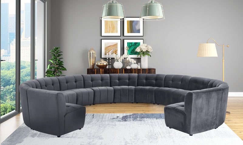 Limitless Grey Velvet 13pc. Modular Sectional