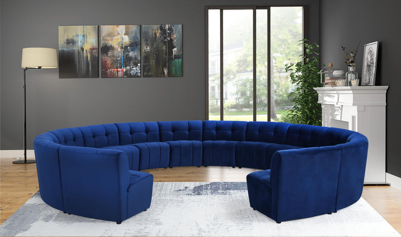 Limitless Navy Velvet 14pc. Modular Sectional