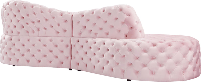 Royal Pink Velvet 2pc. Sectional