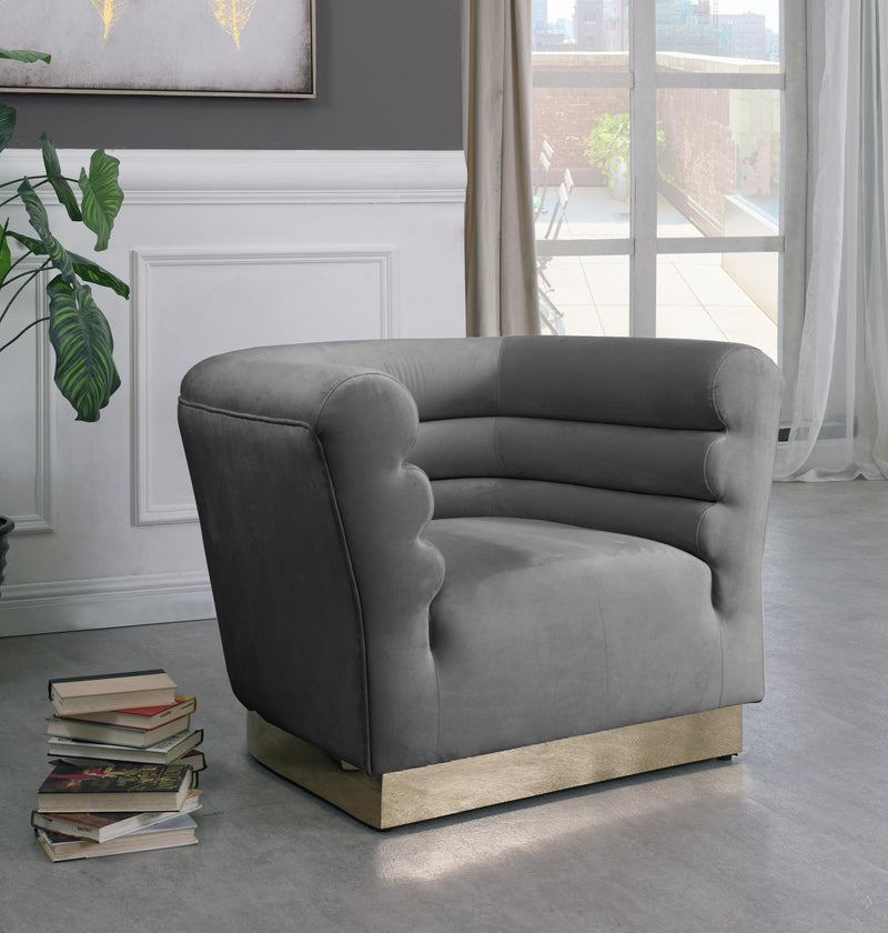 Bellini Grey Velvet Chair